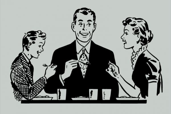 1950s family illustration, RetroClipArt / Shutterstock.com