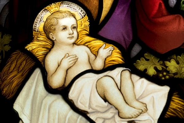 Photo: Stained glass image of baby Jesus, © Jurand / Shutterstock.com