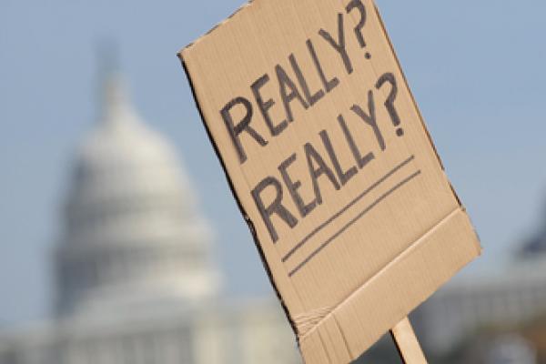 Sign at the Rally to Restore Sanity, Rena Schild / Shutterstock.com