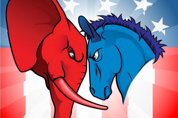 Democrat and Republican symbols. Christos Georghiou / Shutterstock.com