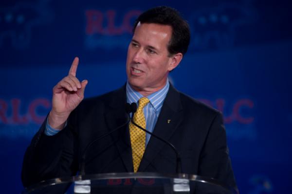 Rick Santorum addresses the Republican Leadership Conference in New Orleans, Jun