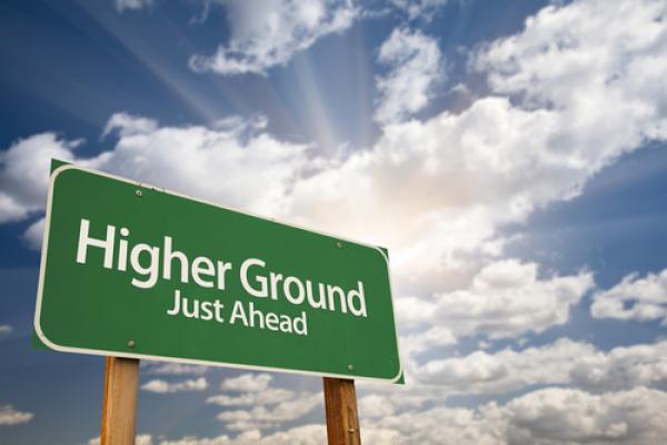 Higher ground sign, Andy Dean Photography / Shutterstock.com