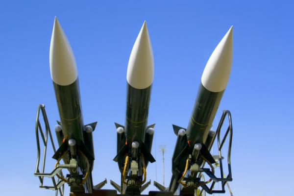 Combat missiles pointed to the sky, vician / Shutterstock.com