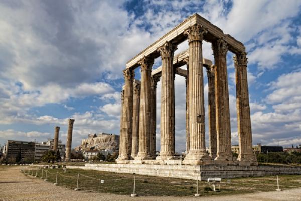 Ancient Temple of Olympian Zeus in Athens. 