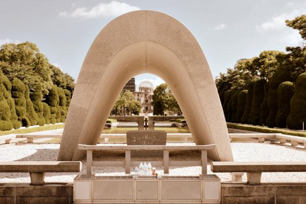 The Memorial Cenotaph at Hiroshima Peace Memorial Park