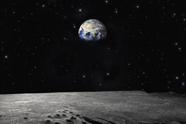 Artistic rendering of earth from the moon. Image courtesy Ollyy/shutterstock.com