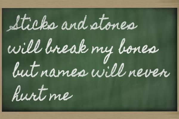 Sticks and stones saying, Vepar5  / Shutterstock.com