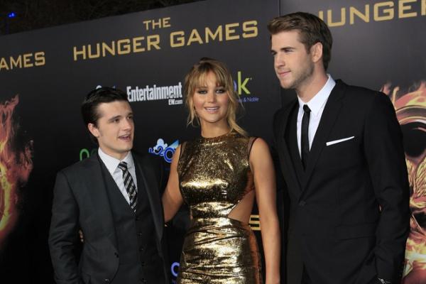 The three stars of The Hunger Games at its LA premeire. Joe Seer, Shutterstock.