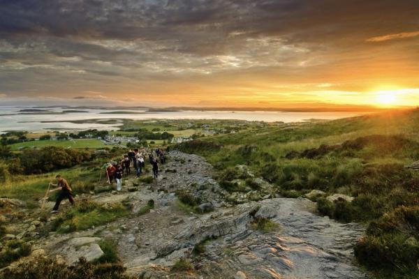 Pilgrims on Croagh Patrick mountain, Westport, Co. Mayo, Ireland. Getty Images. 