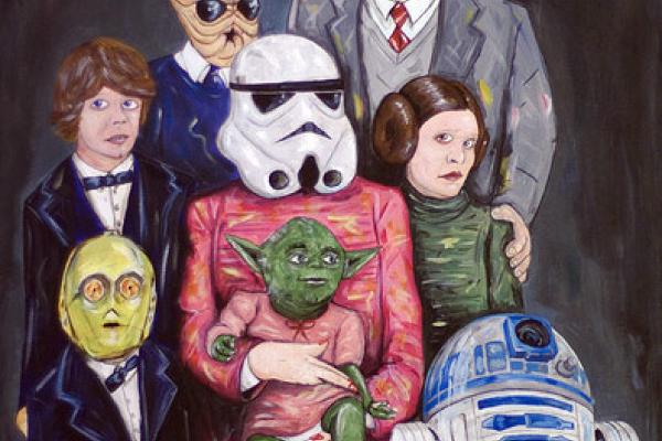 Star Wars family portrait via Steven Quinn / Star Wars blog.