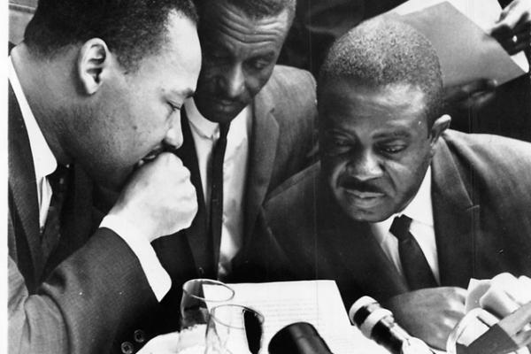 Rev. Martin Luther King, Jr.; Rev. Fred Shuttleworth; Rev. Ralph Abernathy. Phot