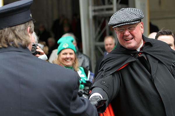 Cardinal Timothy M. Dolan at the the 253rd annual St. Patrick’s Day parade on Ma