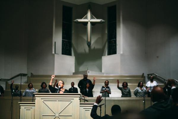 Bishop Yvette Flunder, pastor of City of Refuge United Church of Christ in Oakla