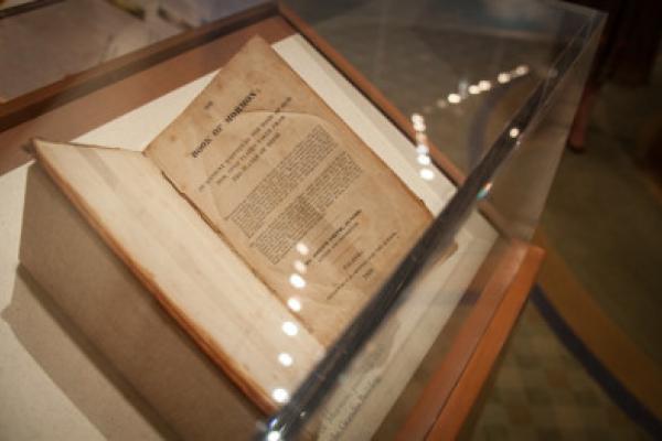 The first edition of the Book of Mormon, printed in 1830, on display in Missouri