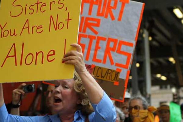 A Rally in support of nuns. RNS photo courtesy Religion & Ethics NewsWeekly  