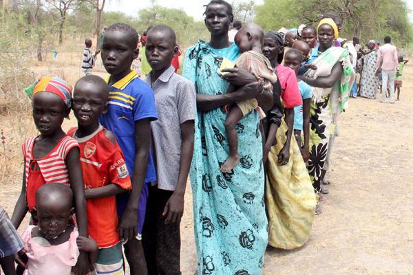 Residents displaced due to the recent fighting between government and rebel forc