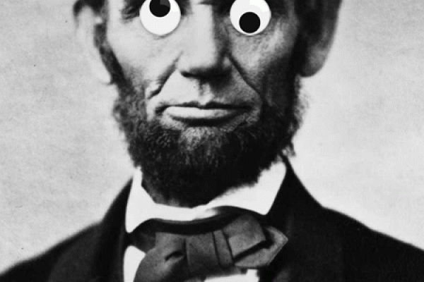 Abraham ”Googly Eyes” Lincoln via Archie McPhee / Celebrity Googly Eyes.com