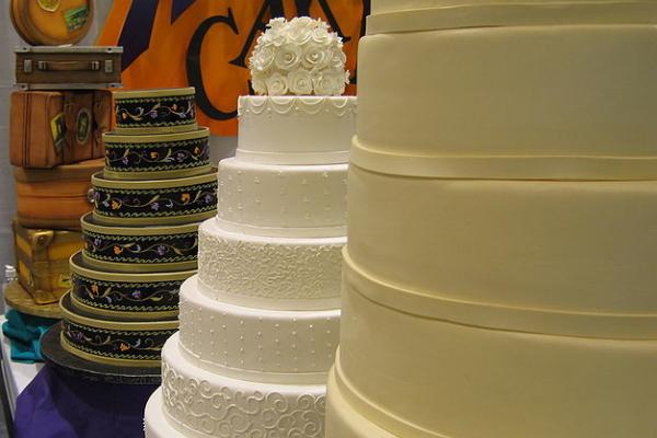 Wedding cakes at a bridal "expo" in Seattle. 