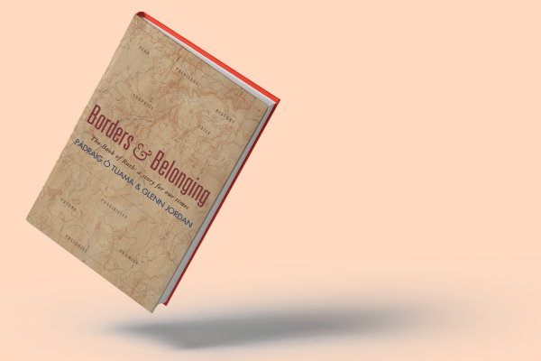The cover of 'Borders and Belonging' has a map in the background.