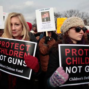 Thousands of people participate in the March on Washington for Gun Control on January 26. YURI GRIPAS/AFP/Getty Images YURI GRIPAS/AFP/Getty Images