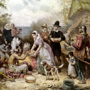 The First Thanksgiving by Jean Louis Gerome Ferris via Wiki Commons (http://bit.