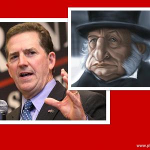 Sen. Jim Demint (L) and Ebenezer Scrooge (R) Photos via Wiki Commons,http://bit.ly/Collage by Cathleen Falsani for Sojourners. Sen. Jim Demint (L) and Ebenezer Scrooge (R)Photos via Wiki Commons,http://bit.