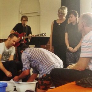 Foot-washing ceremony. Photo courtesy Jarrod McKenna