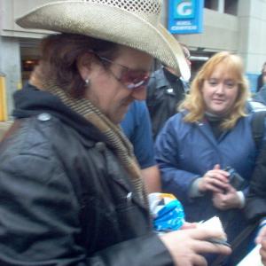 Bono outside the Vertigo tour show in St. Louis, photo by Andrew Smith