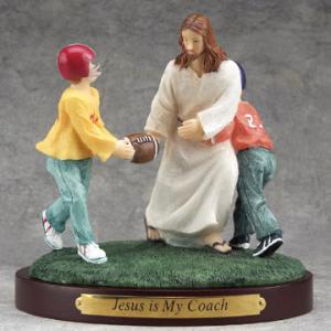 "Jesus is My Coach" figurine via www.standrewschurchsupply.com "Jesus is My Coach" figurine via www.standrewschurchsupply.com