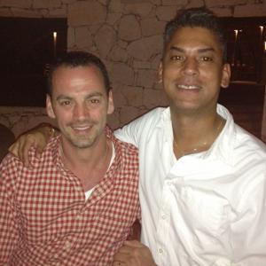 Nicholas Coppola (left) with his husband David Crespo at home. Photo via RNS/Nic