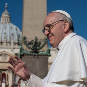 Pope Francis waves from the pope-mobile during his inauguration Mass. RNS photo by Andrea Sabbadini RNS photo by Andrea Sabbadini
