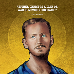 portrait and quote from Ben J. Salmon against yellow background