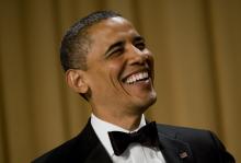 President Obama laughs during the 2012 Washington Correspondents Dinner. Photo by Kristoffer Tripplaar-Pool/Getty Images Photo by Kristoffer Tripplaar-Pool/Getty Images