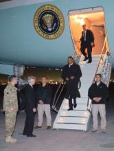 President Obama lands in Afghanistan, Tuesday May 1, 2012