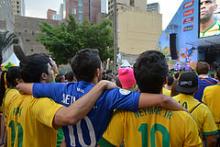 Brazil fans watch World Cup quarterfinal at the São Paulo Fan Fest - Brazil v Colombia on July 4, 2014. ©Ben Tavener via Flickr.