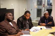 Rev. Nicolas Guérékoyame-Gbangou, Archbishop Dieudonné Nzapalainga, and Imam Oumar Kobine Layama. Sandi Villarreal / Sojourners Sandi Villarreal / Sojourners