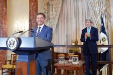 Randy Berry delivers remarks at a welcome reception on February 28, 2015. Photo via U.S. Department of State / Flickr / RNS Photo via U.S. Department of State / Flickr / RNS