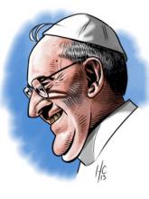 “An illustration of the pope from the side.” by Hamilton Cline, Daly City, Calif. Via RNS