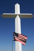 Cross and Flag. Image via Wylio http://bit.ly/rU6OGA Cross and Flag. Image via Wylio http://bit.ly/rU6OGA