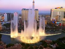 Bellagio Hotel's famous fountains. Image via Wylio http://bit.ly/tb6Xps
