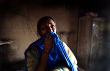 Woman whose house burned in Hindu-Muslim violence in Pakistan.Ami Vitale/Getty Images Ami Vitale/Getty Images
