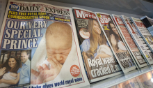 A selection of British newspapers in London showing the new royal baby. WILL OLIVER/AFP/Getty Images WILL OLIVER/AFP/Getty Images