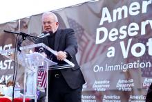 Jim Wallis Speaks at Fast for Families Rally. Kara Lofton/Sojourners Kara Lofton/Sojourners