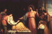 "Jesus Healing the Mother of Simon-Peter." Via Wiki Commons http://bit.ly/zTeWKC