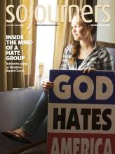 Sojourners June 2012 cover photo with Megan Phelps-Roper Sojourners June 2012 cover photo with Megan Phelps-Roper