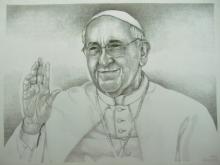 Pope Francis art by Zoltán Marton, Transylvania, Romania (Lead Pencil). Via RNS.