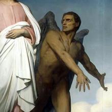 The devil is portrayed in “The Temptation of Christ,” an 1854 painting by Ary Scheffer. Public domain image.