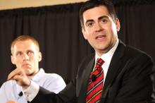 Ethics & Religious Liberty Commission President Russell Moore, right. Photo via Adelle M. Banks/RNS.