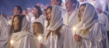 Screenshot of the Mormon Tabernacle Choir, "World's Most Living Figures in a N