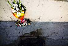 Candles near site of shooting, Murphy Woodhouse 